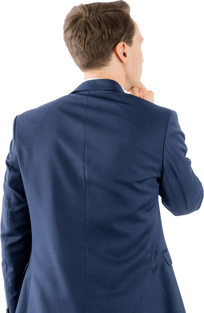 Thoughtful Transparent Pose of Businessman in Suit