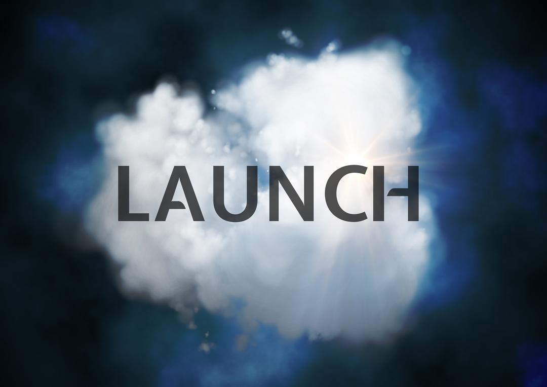 Launch Text Against Blurred Cloud Background - Free Images, Stock Photos and Pictures on Pikwizard.com