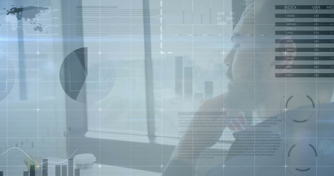 Businessman Analyzing Financial Data on Laptop Interface