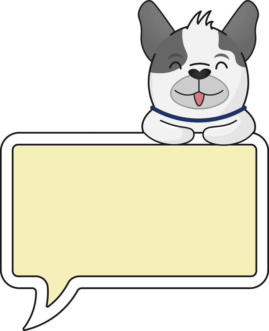 Cute Dog Holding Speech Bubble on Transparent Background