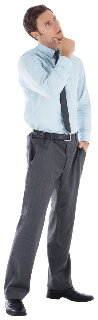 Transparent Thoughtful Businessman Considering Ideas