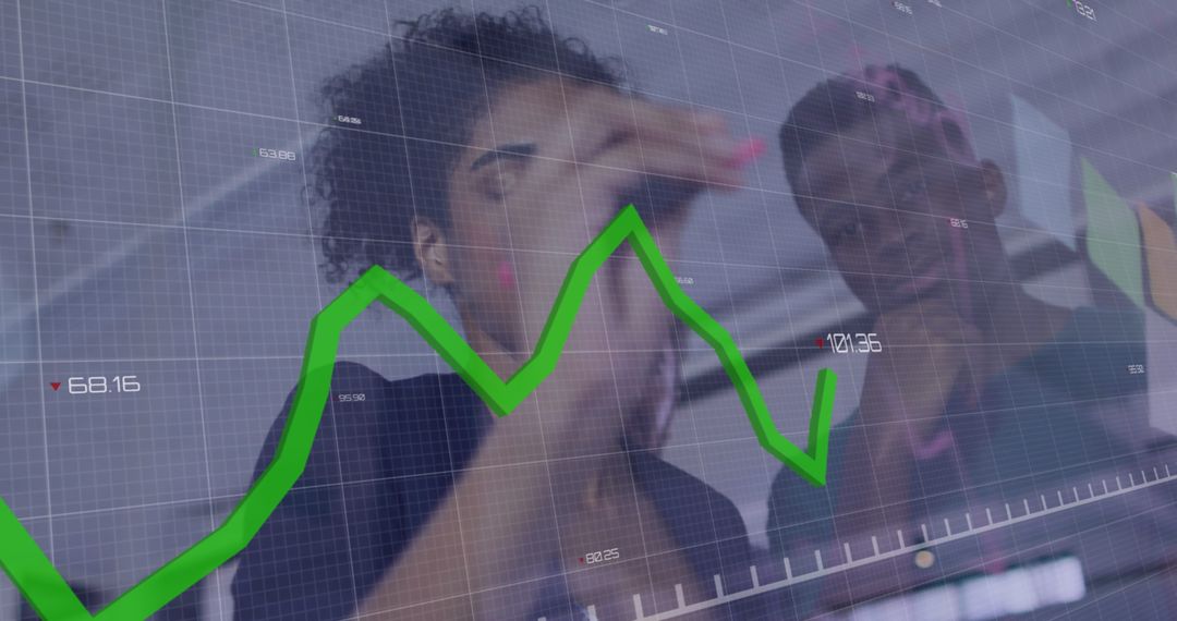 Diverse Colleagues Discuss Data Trends in Modern Office