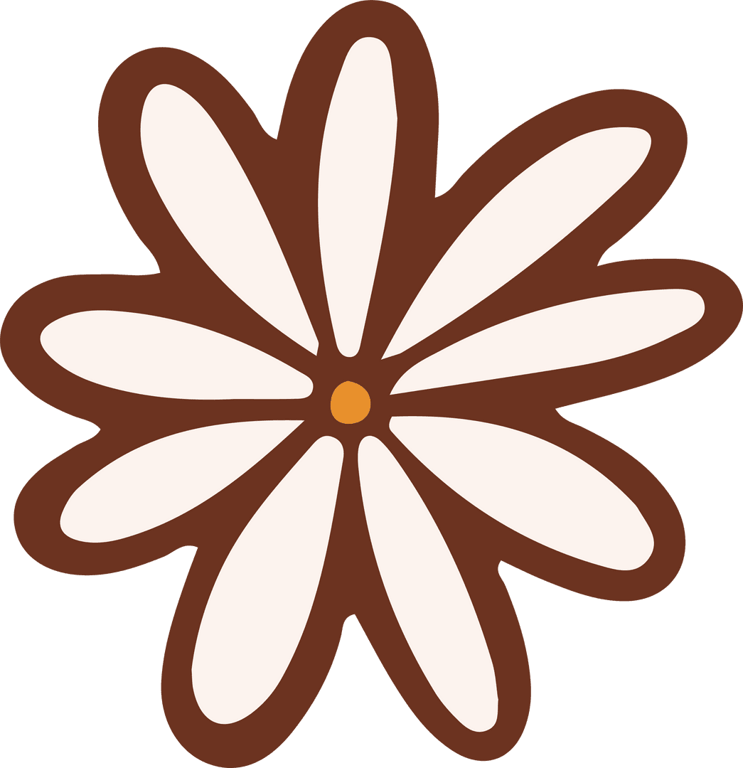 Minimalistic Daisy Illustration with Transparent Background