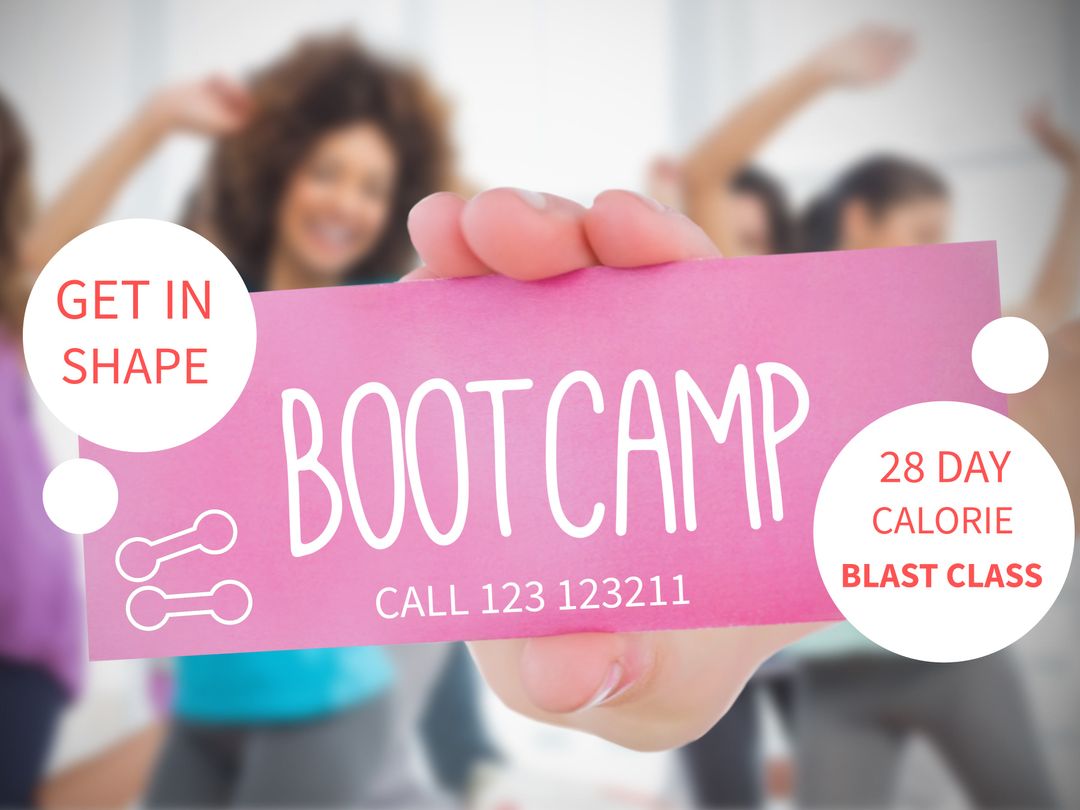 Dynamic Fitness Bootcamp Promotion With Blurred Energetic Participants