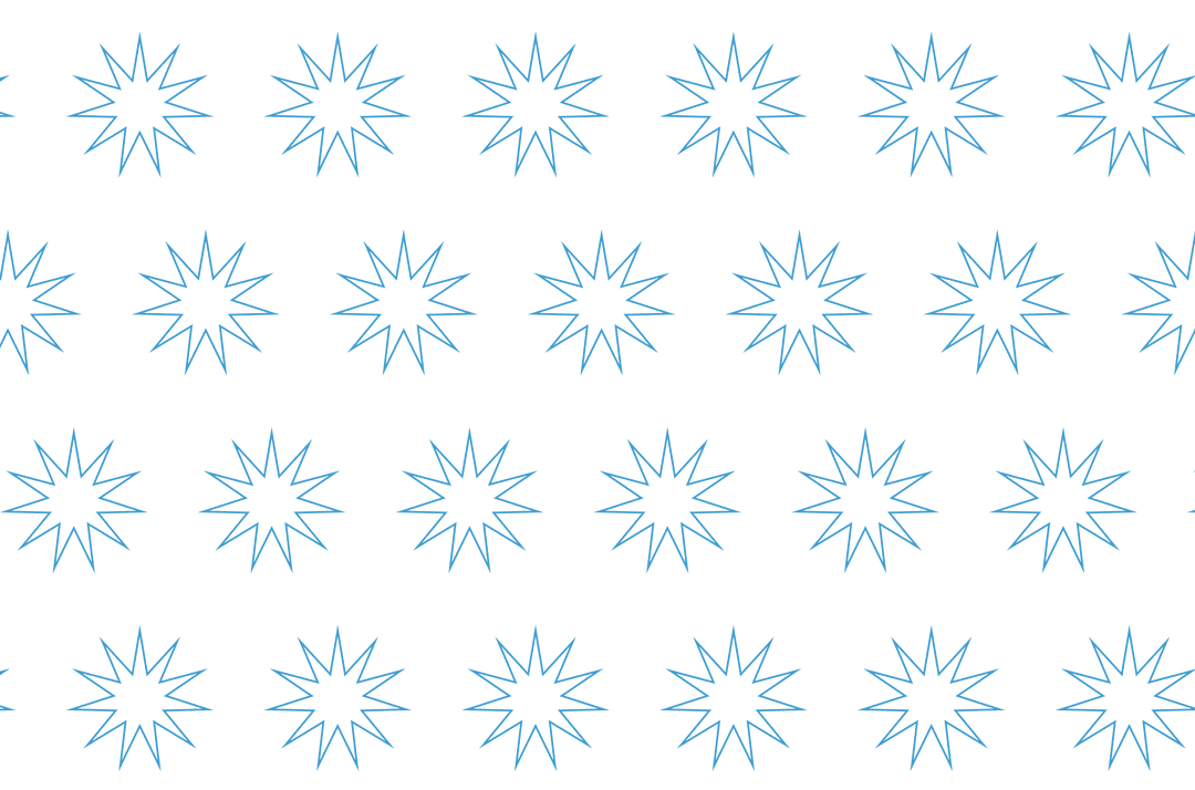 Decorative Blue Star Pattern Vector on Transparent Background