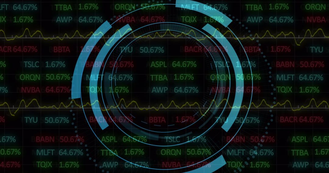 Digital Lock Icon Over Stock Market Data and Graphs