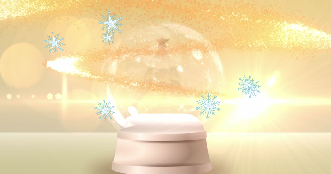 Christmas Snow Globe with Festive Snowflakes and Stars - Free Images, Stock Photos and Pictures on Pikwizard.com