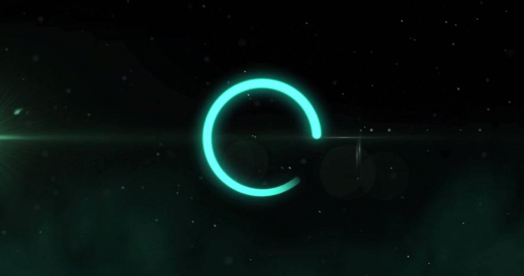 Glowing Green Neon Circle with Futuristic Tech Design