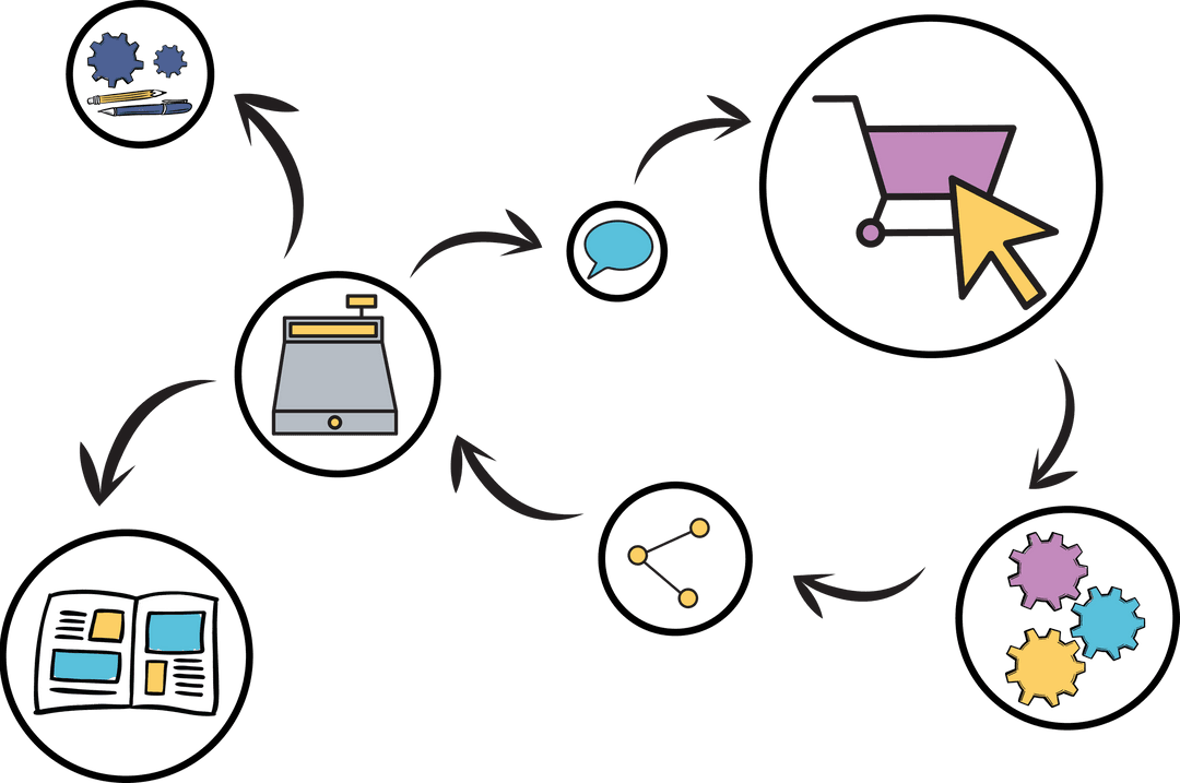 Transparent Ecommerce Process Icons Illustration Vector