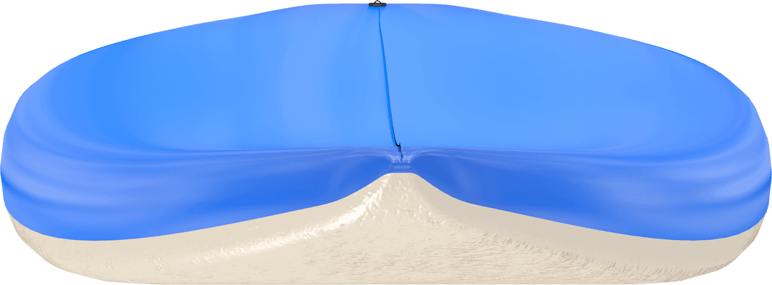 Transparent Blue Virtual Reality Headset Close-Up Perspective