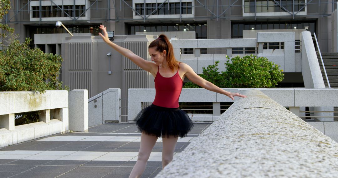 Ballerina Practicing Outdoors in Urban Environment - Free Images, Stock Photos and Pictures on Pikwizard.com