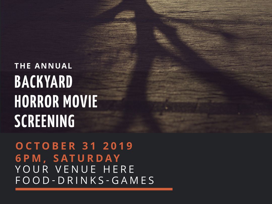 Annual Backyard Horror Movie Screening Event Halloween Flyer Template - Download Free Stock Templates Pikwizard.com