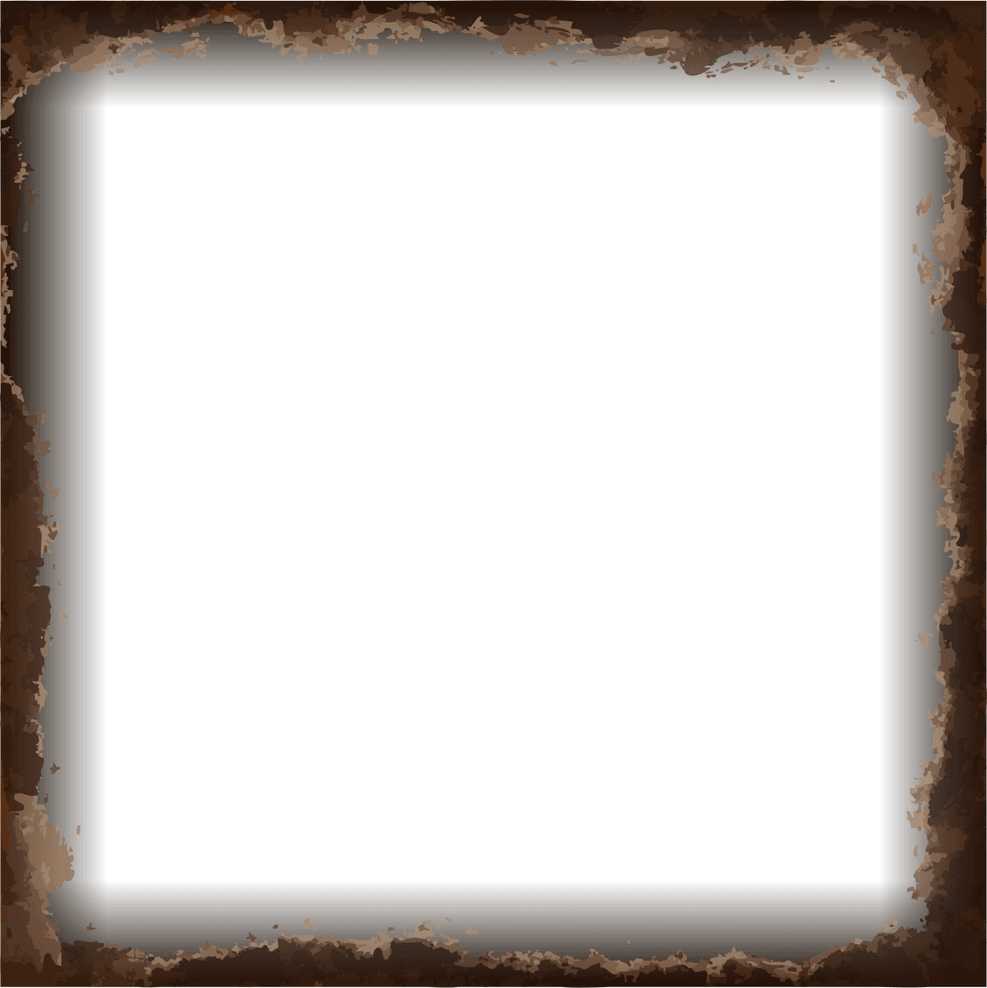 Elegant Transparent Grunge Frame with Brown Border