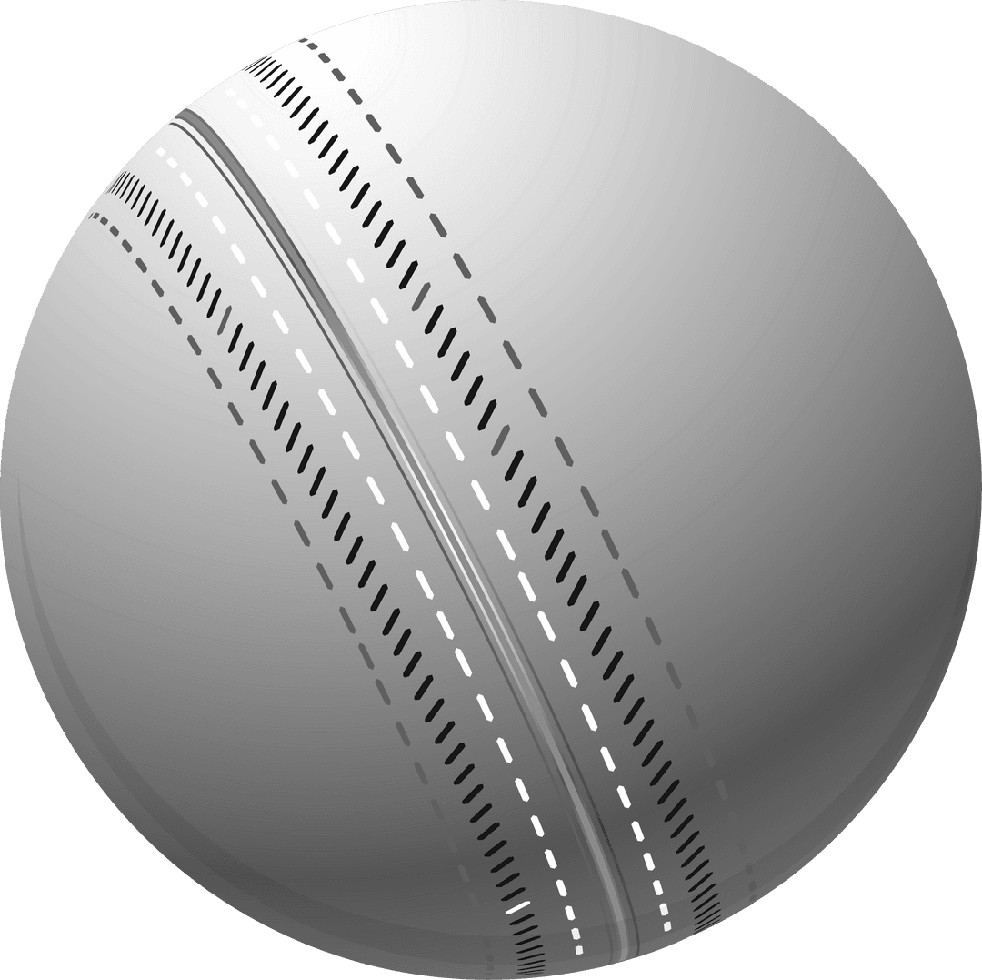 3D Cricket Ball with Seam in Transparent Background