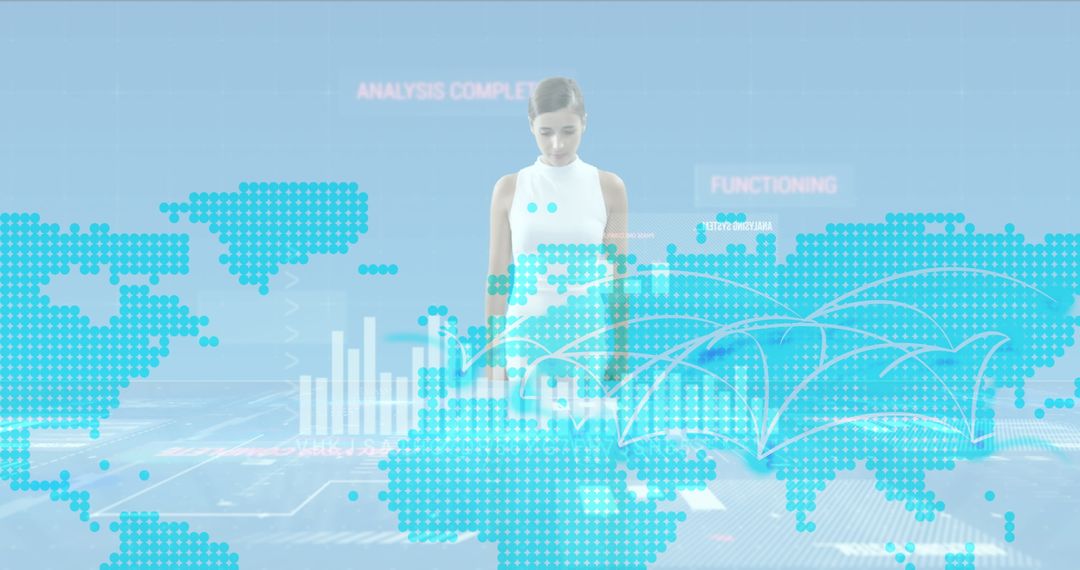 Futuristic Data Interface with Global Network Concept