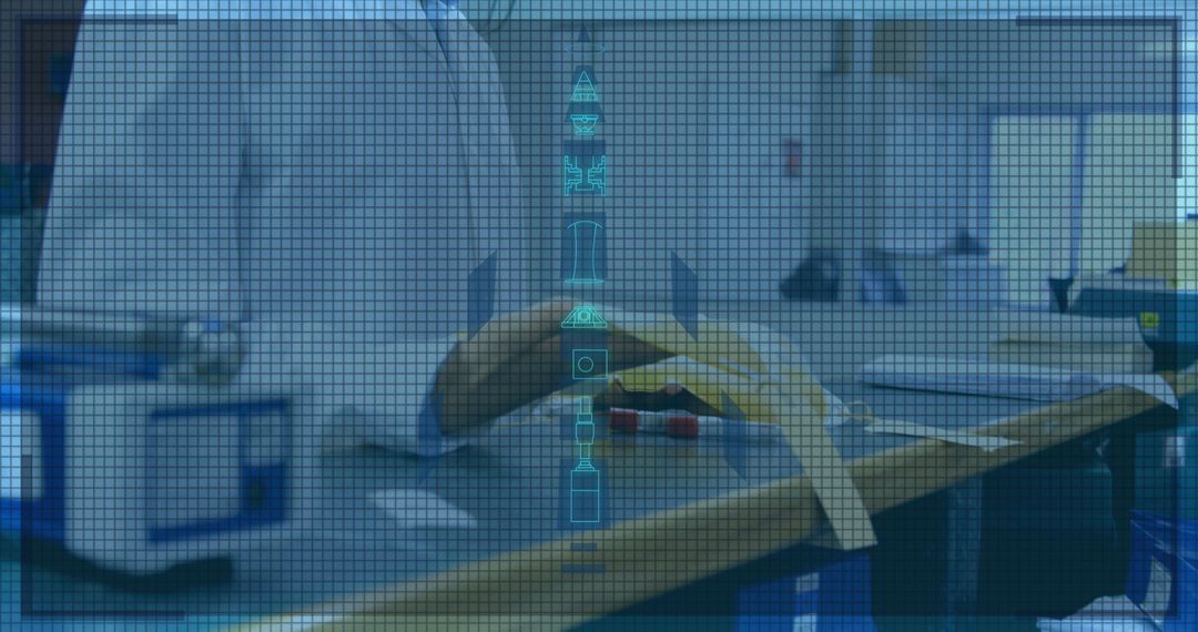 Digital Interface Overlay with Doctor Processing Data in Laboratory