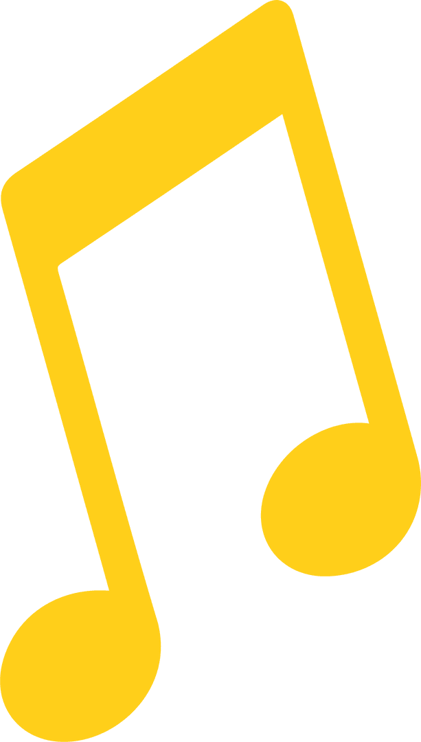Yellow Eighth Note on Transparent Background for Music Design