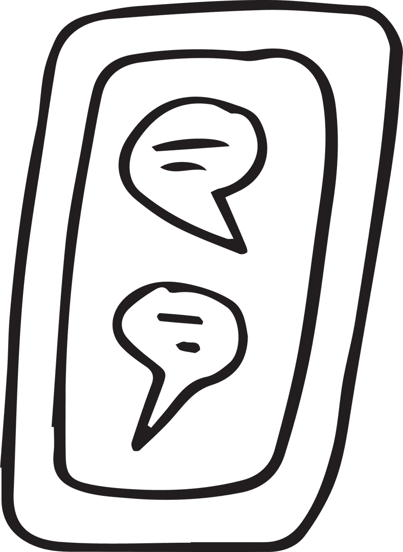 Transparent Digital Illustration Chat Bubbles on Screen