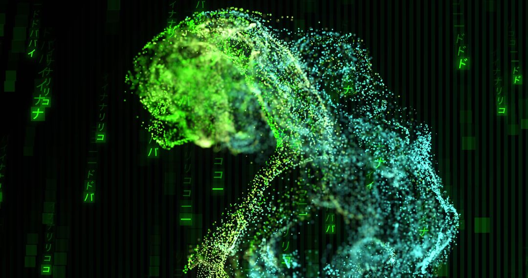 Digital Figure in Cyberspace with Neural Data Points