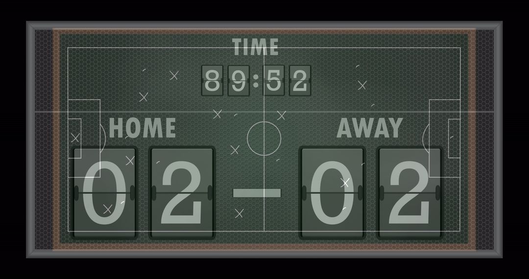 Retro Digital Sports Scoreboard Display with Final Score