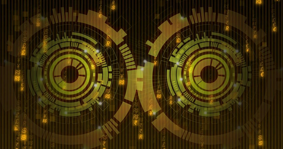 Abstract Digital Circuitry with Currency Symbols