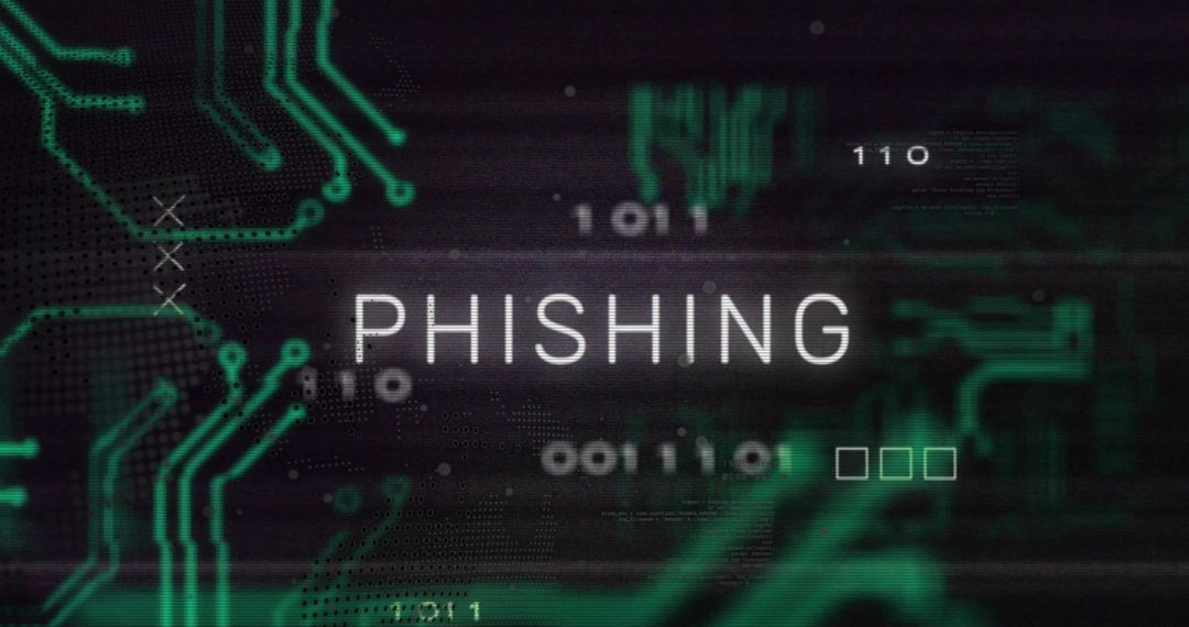 Phishing Warning on Digital Background with Circuit Board