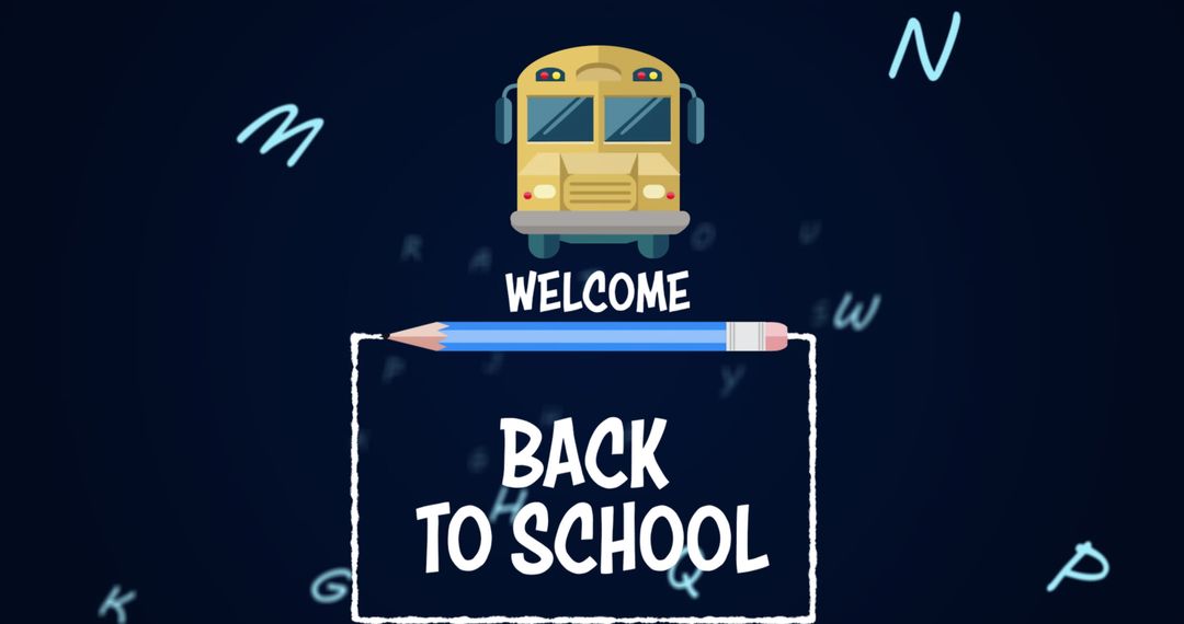 Back to School Welcome With Bus and Pencil Design