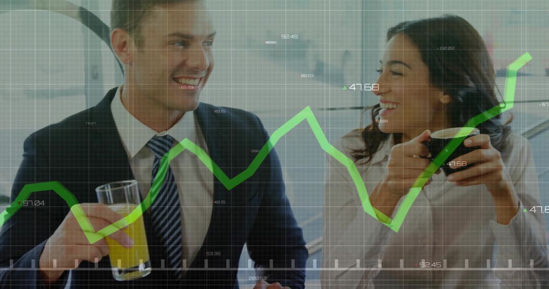 Corporate Professionals Relaxing with Culminating Productivity Trend