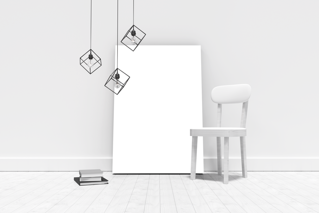 Transparent Chair and Blank Frame in Minimalist Room - Download Free Stock Images Pikwizard.com