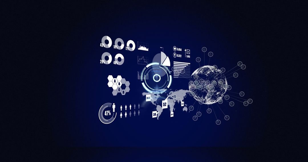 Digital interface with global network and data visualization