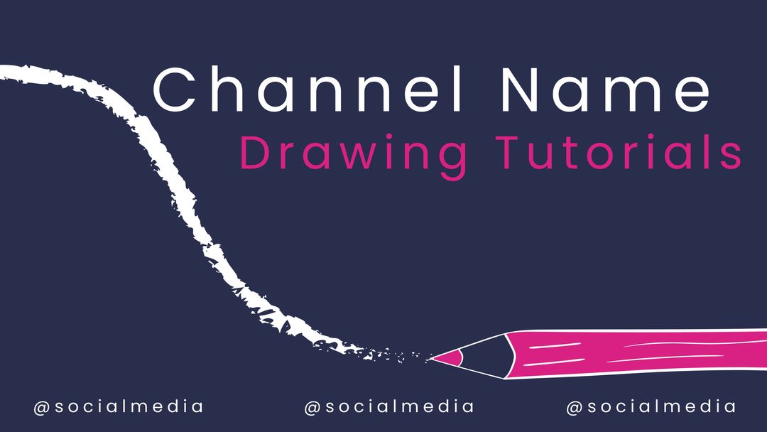 Drawing Tutorials Channel Promotion with Dynamic Pencil Trail - Download Free Stock Templates Pikwizard.com