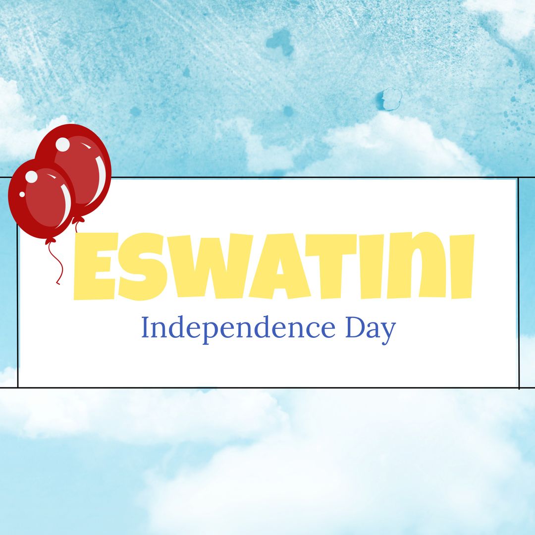 Eswatini Independence Day Celebration with Balloons & Blue Sky
