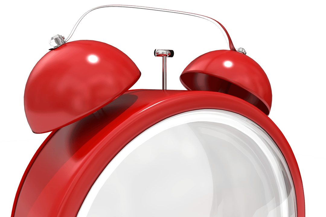 Transparent Red Classic Alarm Clock Illustration