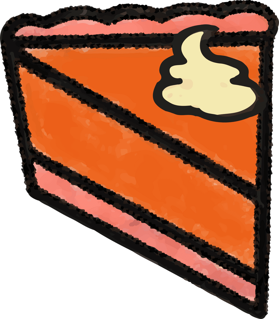 Stylized Delicious Cake Slice on Transparent Background