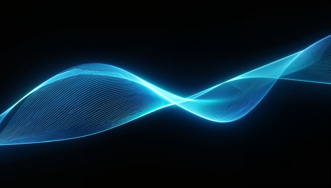 Glowing Neon Digital Waves in Futuristic Space