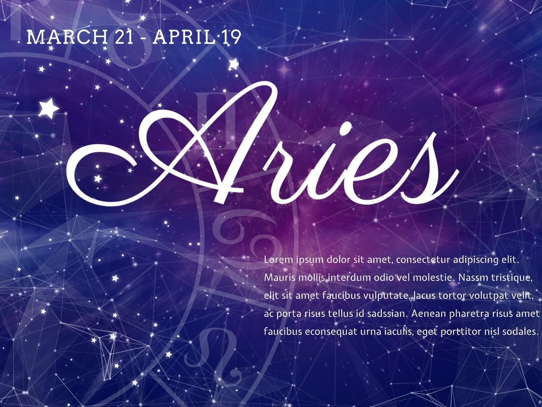 Astrological Aries Zodiac Template with Cosmic Energy