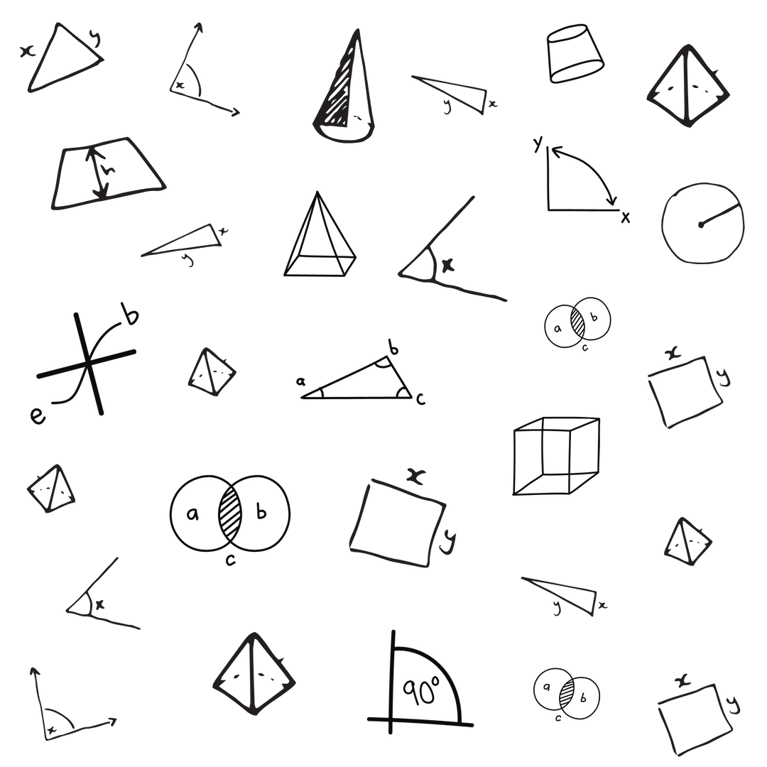 Mathematical Shapes Pattern on Transparent Background