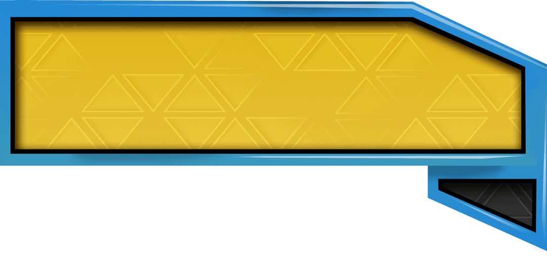Modern Transparent Yellow Banner with Blue Trim and Triangles