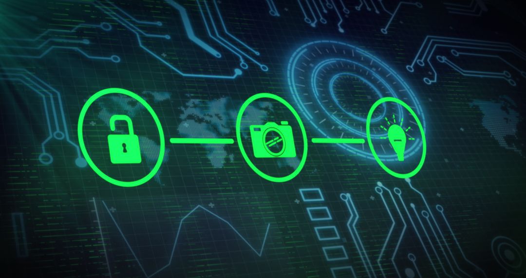 Digital Interface with Connected SaaS Technology Icons