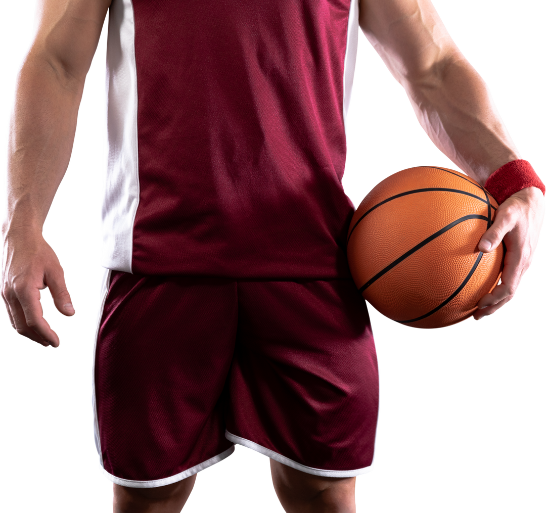 Transparent Male Basketball Player Holding Ball Wearing Team Jersey - Download Free Stock Images Pikwizard.com