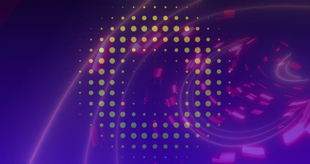 Colorful Spots on Digital Tunnel Background with Motion