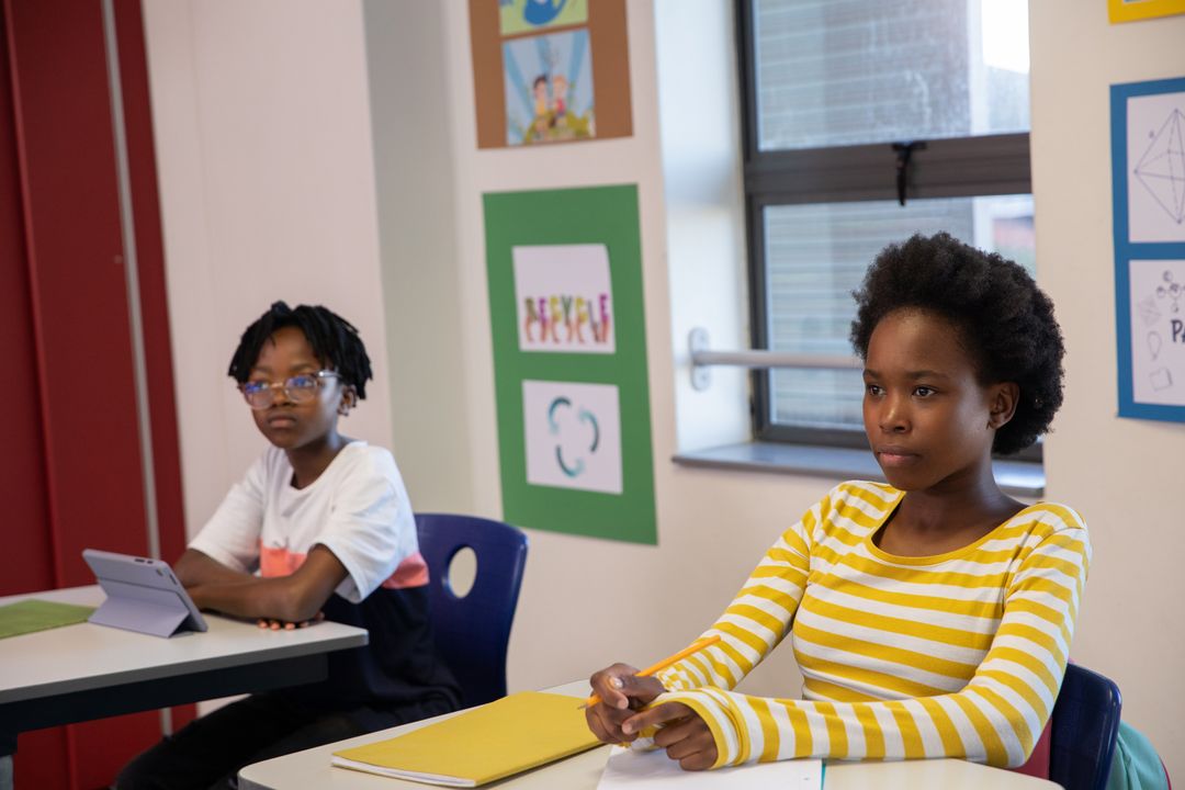 Diverse Students Engaging Classroom Experienced with Technology