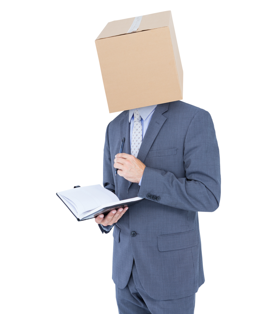 Transparent Background Businessman with Box on Head - Download Free Stock Images Pikwizard.com