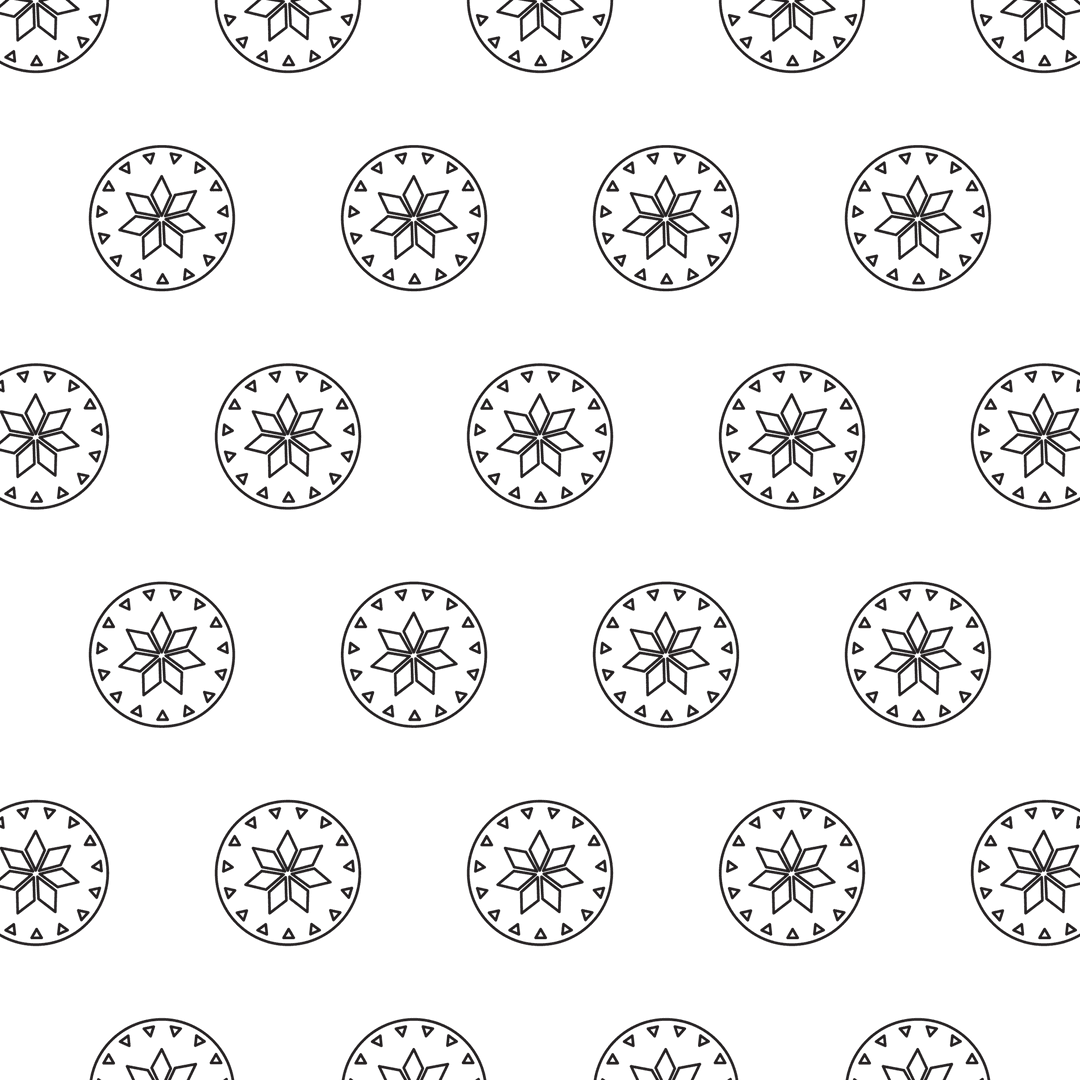 Transparent Floral Pattern with Abstract Geometric Design