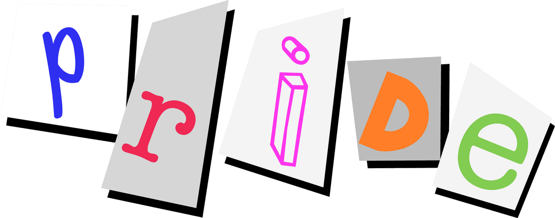 Vibrant Pride Letters on Transparent Background