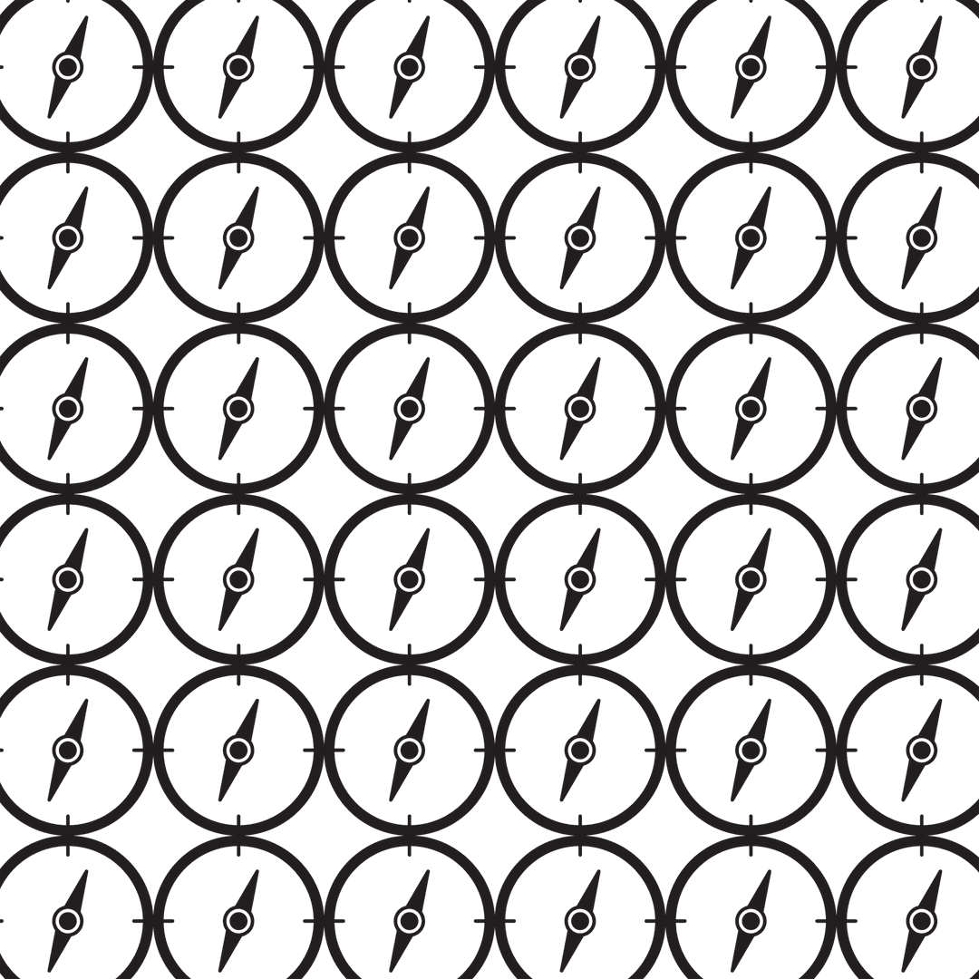 Circular Compass Pattern Repetition on Transparent Background