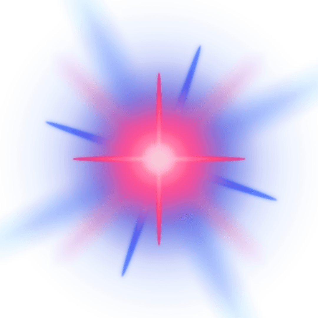 Glowing Energy Burst with Dynamic Pink Emission on Transparent Background