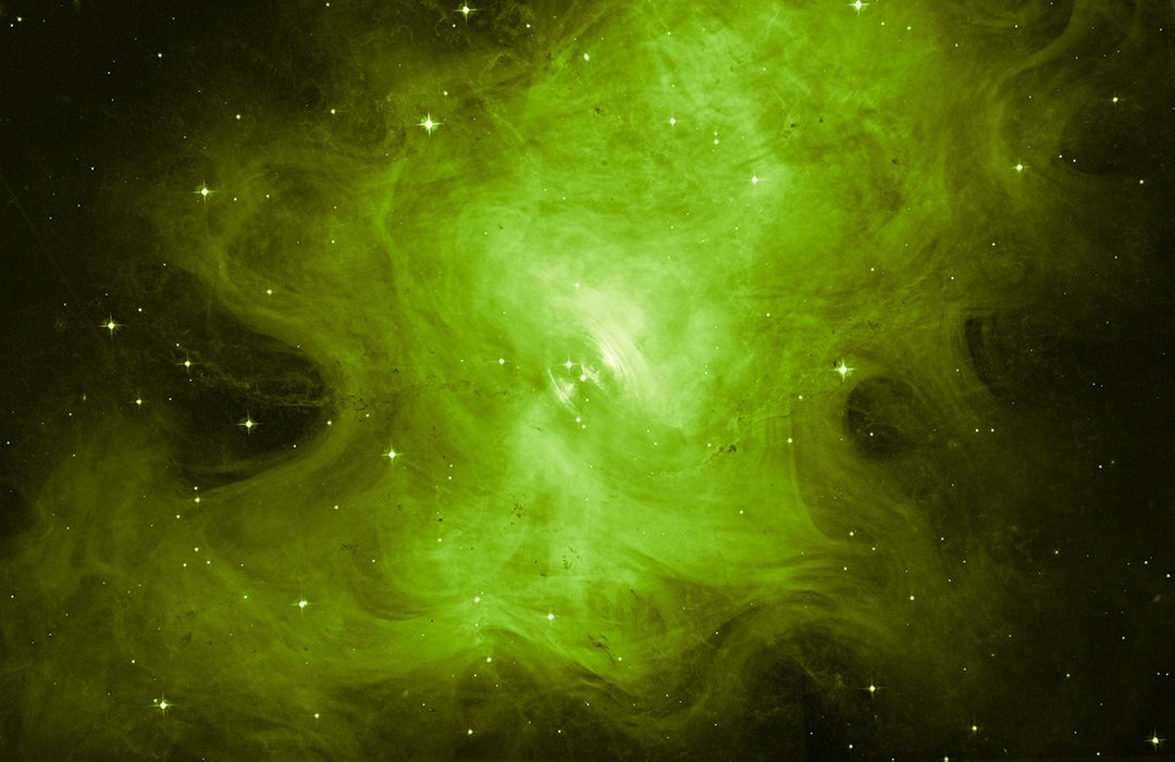 Eerie Green Hubble Image of Crab Nebula Supernova Remnant - Free Images, Stock Photos and Pictures on Pikwizard.com