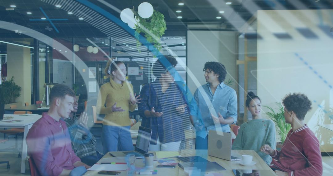 Innovative Team Collaboration with Digital Interface Overlay