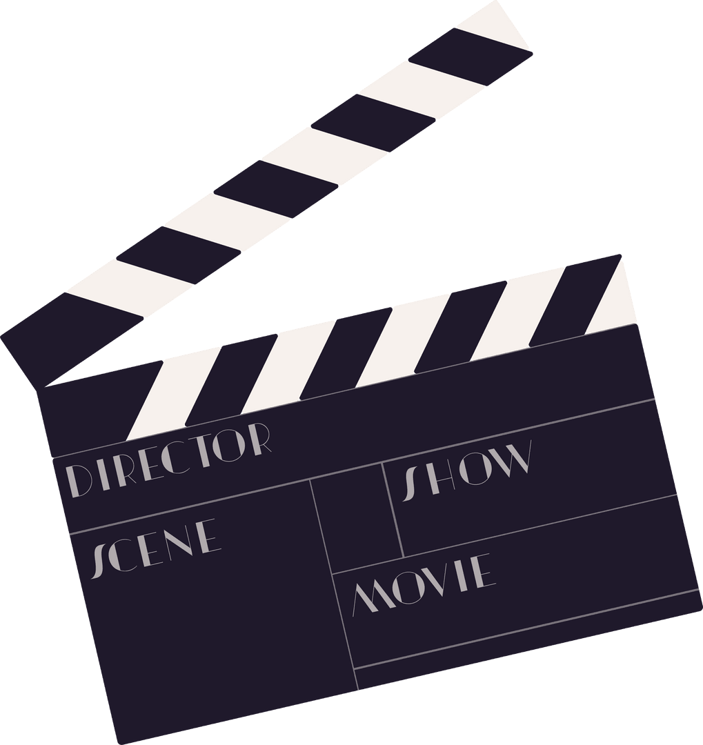 Film Clapperboard Graphic with Transparent Background